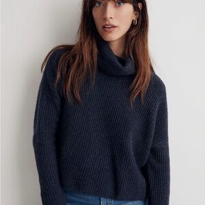 Madewell (Re)sourced Cashmere Turtleneck Sweater in Heather Night